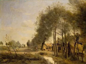 The Sin-le-Noble Road near Douai Oil painting by Jean-Baptiste-Camille Corot