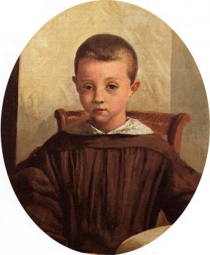 The Son of M. Edouard Delalain by Jean-Baptiste-Camille Corot Oil Painting
