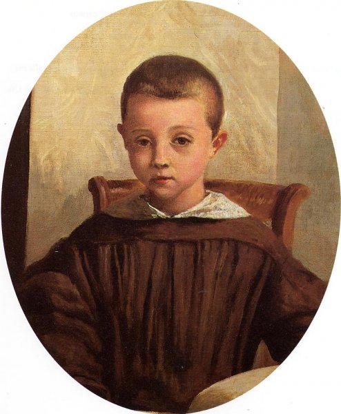 The Son of M. Edouard Delalain by Jean-Baptiste-Camille Corot - Hand-Painted Oil Painting Reproduction
