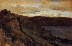 The Tibre River Hemmed in by the Collines Oil painting by Jean-Baptiste-Camille Corot