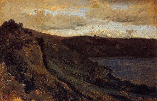 The Tibre River Hemmed in by the Collines by Jean-Baptiste-Camille Corot - Hand-Painted Oil Painting Reproduction