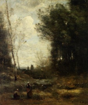 The Valley Oil painting by Jean-Baptiste-Camille Corot