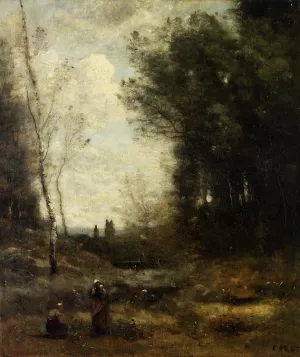 The Valley by Jean-Baptiste-Camille Corot Oil Painting