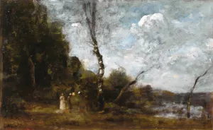 Three Peasant Women By A Wood by Jean-Baptiste-Camille Corot Oil Painting