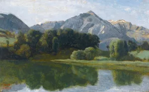 Un Lac De L'oberland by Jean-Baptiste-Camille Corot Oil Painting