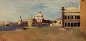 Venice, the Grand Canal, View from the Esclavons Quay by Jean-Baptiste-Camille Corot - Oil Painting Reproduction