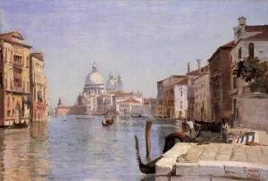 Venice - View of Campo della Carita from the Dome of the Salute by Jean-Baptiste-Camille Corot Oil Painting