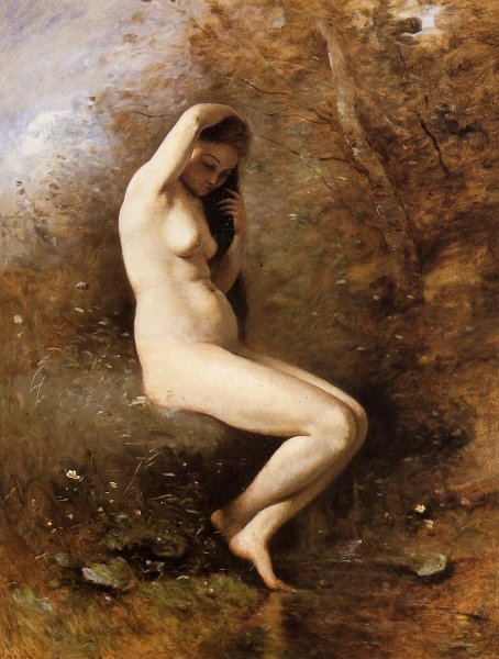 Venus at Her Bath by Jean-Baptiste-Camille Corot - Hand-Painted Oil Painting Reproduction