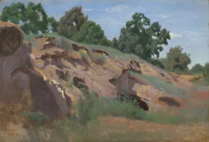 Versant rocheux Oil painting by Jean-Baptiste-Camille Corot