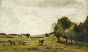 View near Epernon by Jean-Baptiste-Camille Corot Oil Painting