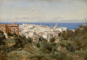 View of Genoa Oil painting by Jean-Baptiste-Camille Corot