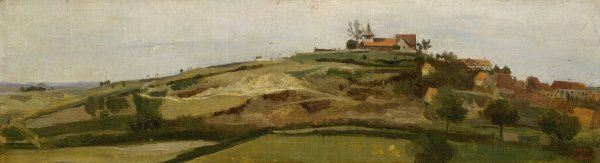 View of Lormes  by Jean-Baptiste-Camille Corot - Hand-Painted Oil Painting Reproduction