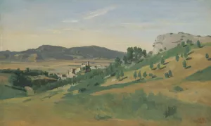 View of Olevano by Jean-Baptiste-Camille Corot Oil Painting