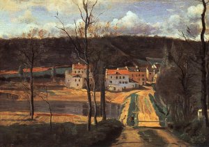 Ville d'Avray - the Pond and the Cabassud House by Jean-Baptiste-Camille Corot Oil Painting