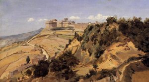 Voltarra - the Citadel by Jean-Baptiste-Camille Corot Oil Painting