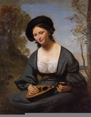 Woman in a Toque with a Mandolin