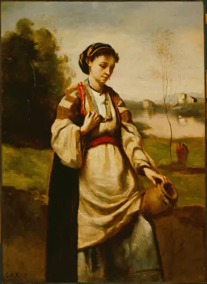 Woman with Water Jar by Jean-Baptiste-Camille Corot Oil Painting