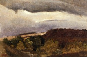 Wooded Plateau, Fountainebleau Oil painting by Jean-Baptiste-Camille Corot