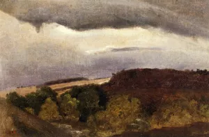 Wooded Plateau, Fountainebleau by Jean-Baptiste-Camille Corot Oil Painting