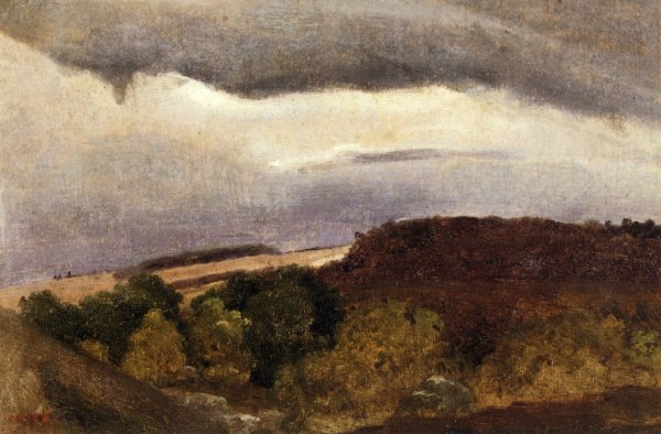 Wooded Plateau, Fountainebleau by Jean-Baptiste-Camille Corot - Hand-Painted Oil Painting Reproduction