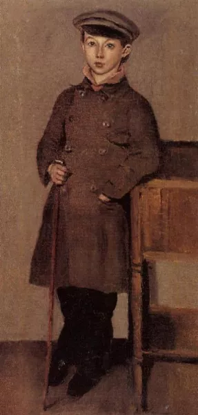 Young Boy of the Corot Family by Jean-Baptiste-Camille Corot Oil Painting