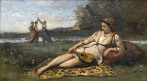 Young Women of Sparta by Jean-Baptiste-Camille Corot Oil Painting