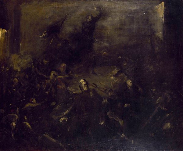 Allegorie politique avec portrait de Victor Hugo  by Jean-Baptiste Carpeaux - Hand-Painted Oil Painting Reproduction