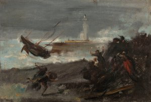 Naufrage dans le port de Dieppe by Jean-Baptiste Carpeaux Oil Painting