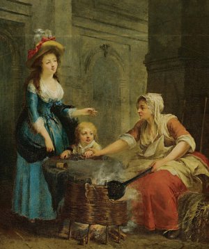 The Chesnut Seller by Jean-Baptiste Charpentier Oil Painting