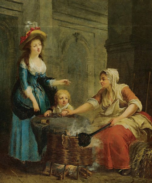 Main Product Photo of The Chesnut Seller Painting by Jean-Baptiste Charpentier
