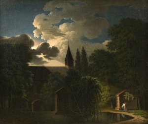 Le tombeau de Werther. Effet de nuit by Jean-Baptiste Deperthes Oil Painting