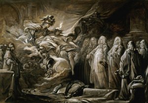 Le Prevot des marchands et les echevins de la Ville de Paris; allegorie au traite de Paris by Jean-Baptiste Deshays Oil Painting