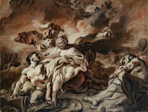 Nessus Offering His Poisoned Tunic To Dejanire by Jean-Baptiste Deshays Oil Painting