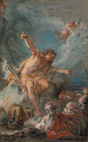 Saint John the Baptist Preaching in the Desert by Jean-Baptiste Deshays Oil Painting
