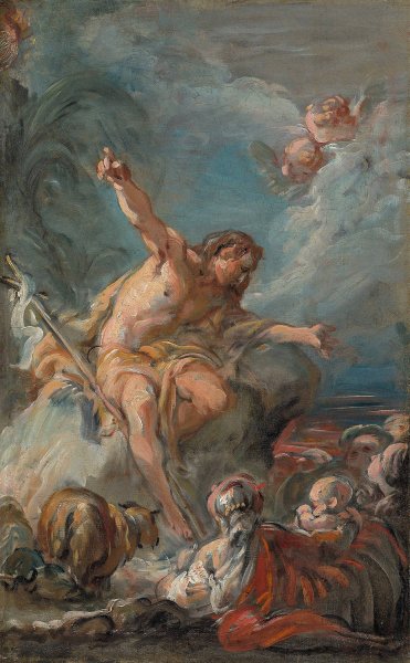 Saint John the Baptist Preaching in the Desert  by Jean-Baptiste Deshays - Hand-Painted Oil Painting Reproduction