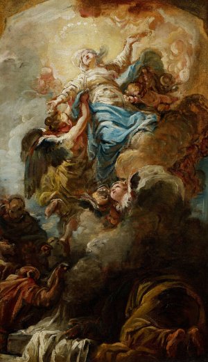 Study for the Assumption of the Virgin by Jean-Baptiste Deshays Oil Painting