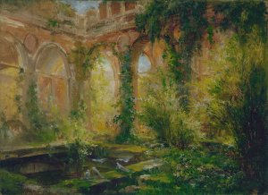 Ruines de la Cour des comptes; la salle des fetes by Jean Baptiste Edmond Allouard Oil Painting