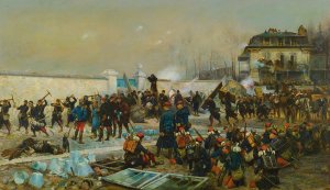 Champigny Decembre 1870 Oil painting by Jean-Baptiste Edouard Detaille