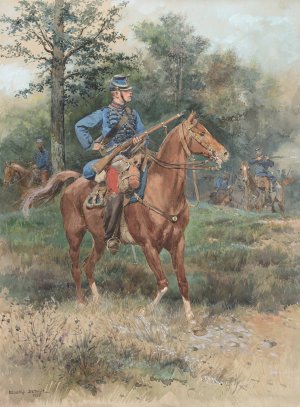 Chasseur a Cheval by Jean-Baptiste Edouard Detaille Oil Painting