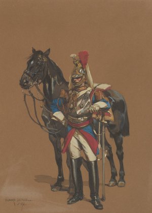 Cuirassier by Jean-Baptiste Edouard Detaille Oil Painting