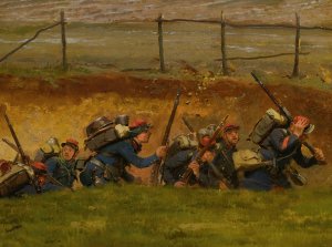 Dans Un Ravin. Lignards by Jean-Baptiste Edouard Detaille Oil Painting