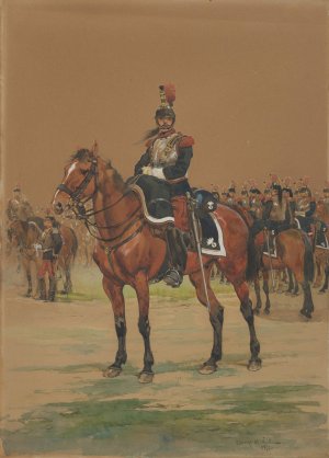French Cuirassier by Jean-Baptiste Edouard Detaille Oil Painting