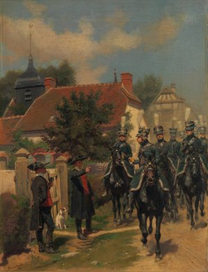 Gendarmes d'Ordonnance by Jean-Baptiste Edouard Detaille Oil Painting
