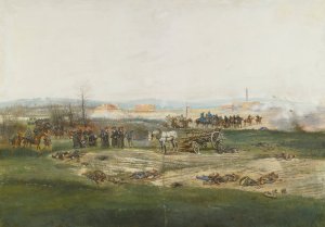 La Battaille De Champigny by Jean-Baptiste Edouard Detaille Oil Painting
