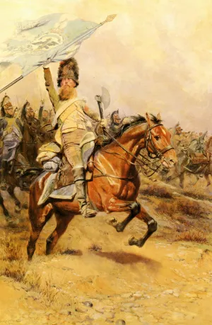 La Charge by Jean Baptiste Edouard Detaille - Oil Painting Reproduction
