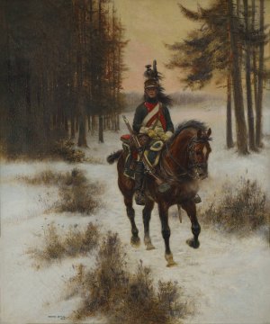 The Dragoon by Jean-Baptiste Edouard Detaille Oil Painting