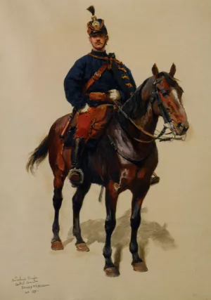Un Soldat de la Cavalerie by Jean Baptiste Edouard Detaille - Oil Painting Reproduction