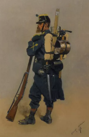 Un Soldat de Linfanterie by Jean Baptiste Edouard Detaille Oil Painting