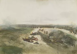 Une L'offensive Militaire; A Study For The Panorama Of The Battle Of Champigny by Jean-Baptiste Edouard Detaille Oil Painting