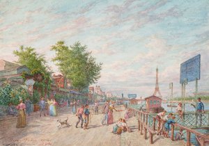 Le Quai d'Auteuil au Point du Jour by Jean-Baptiste-Francois Arnaud-Durbec Oil Painting